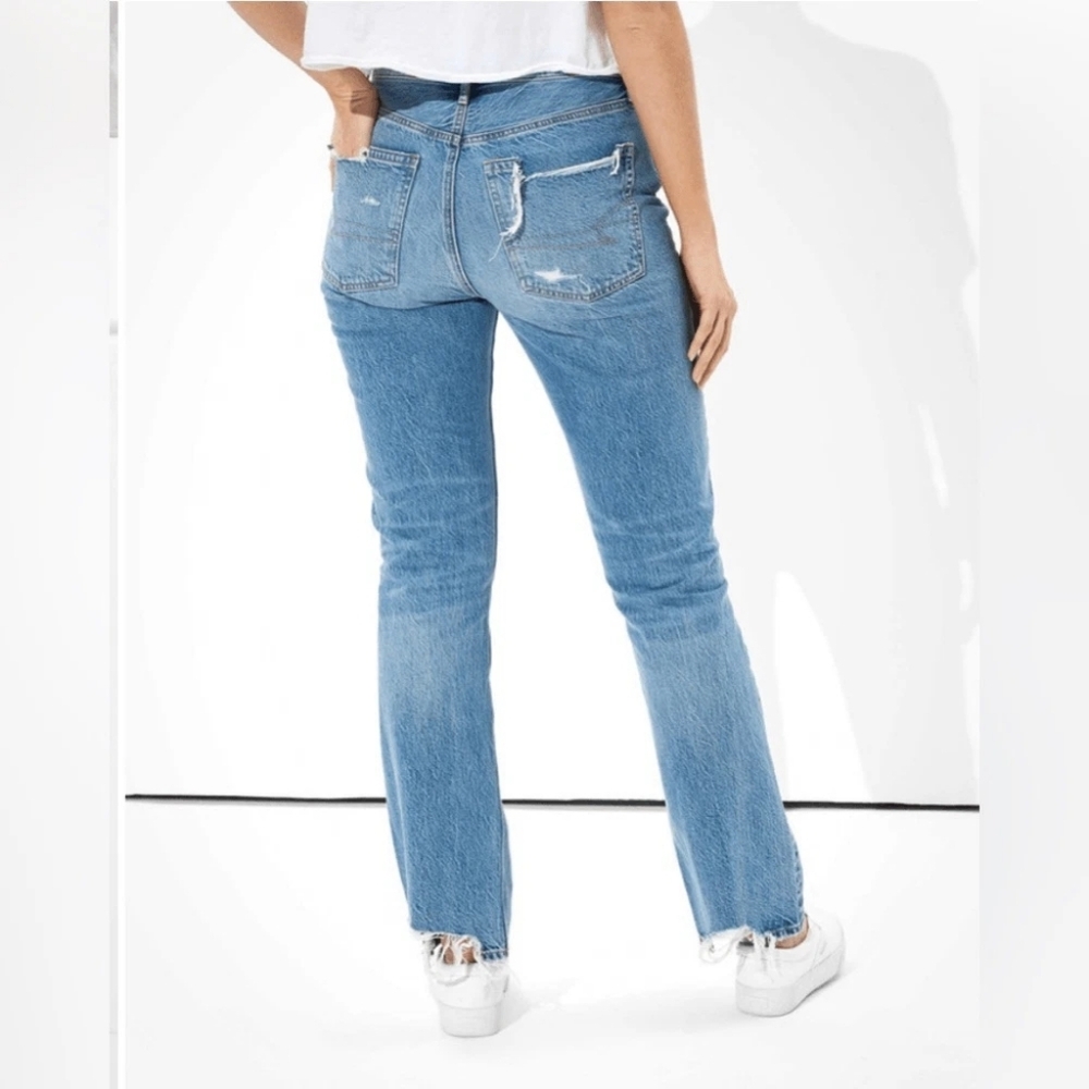 90s Flare Destructed Light Wash Denim Jeans